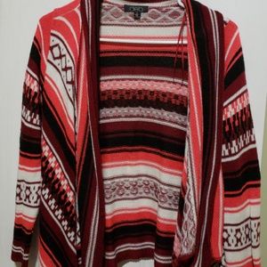 Asymmetrical open face sweater